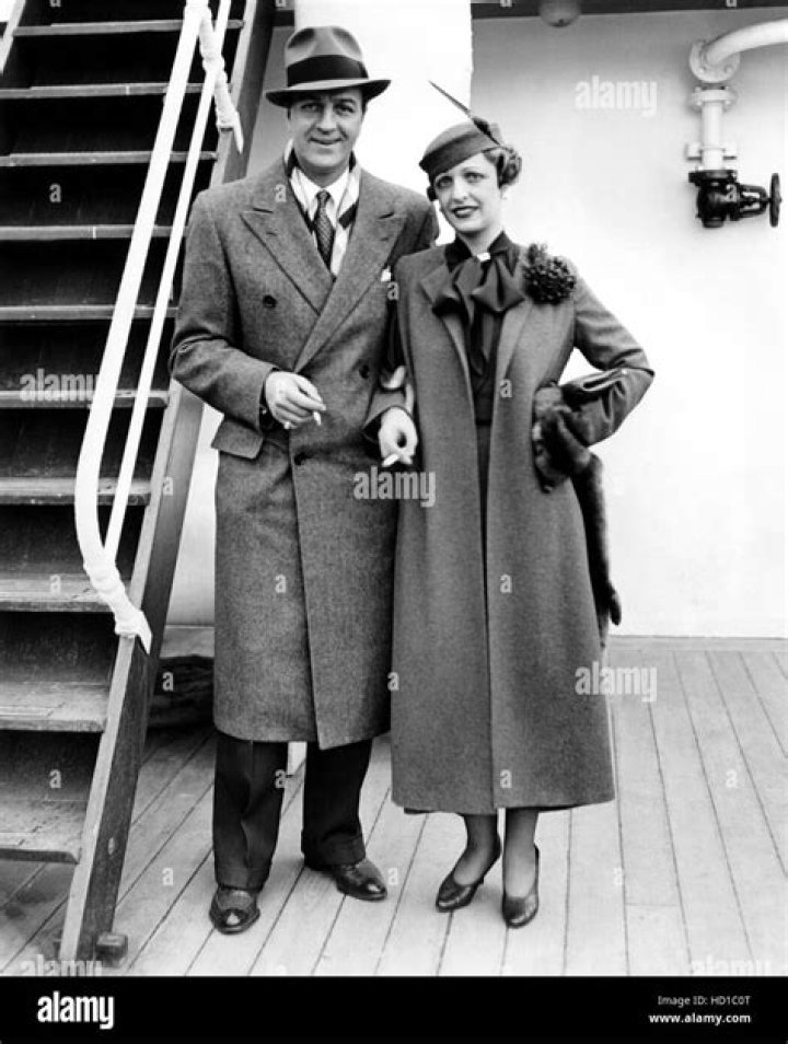 Louis Calhern and Natalie Schafer as seen in their wedding photograph taken at Wee Kirk o' the Heather chapel at Forest Lawn in Glendale, California in 1933