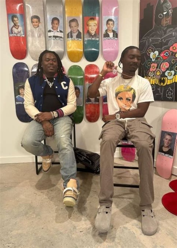Lucki (Left) and Bruce Ray posing for the camera in March 2023