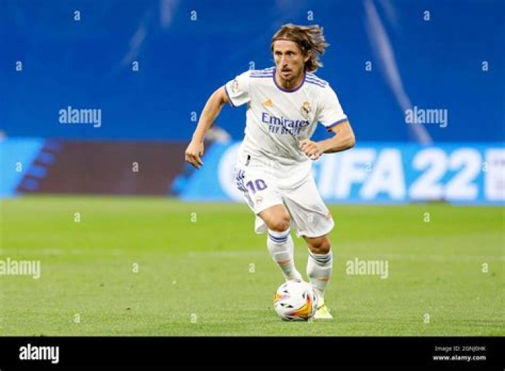 Luka Modric in action during a training session at Valdebebas training ground on February 20, 2015 in Madrid, Spain