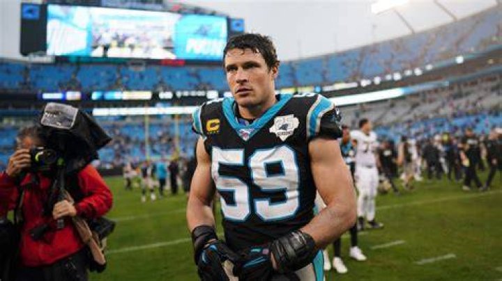 Luke Kuechly in his American football dress
