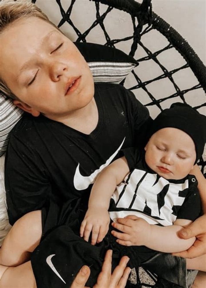 Luke Nelson and his younger brother Ledger in a picture that was taken in April 2020, while they were taking a nap
