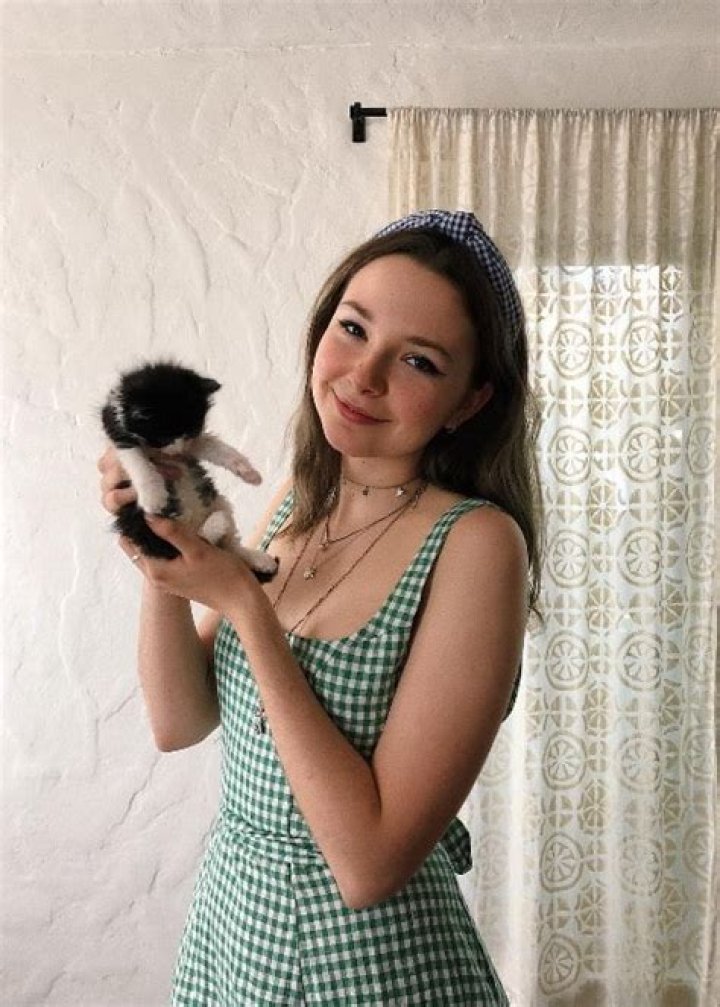 Lydia Night with her kitten as seen in April 2019