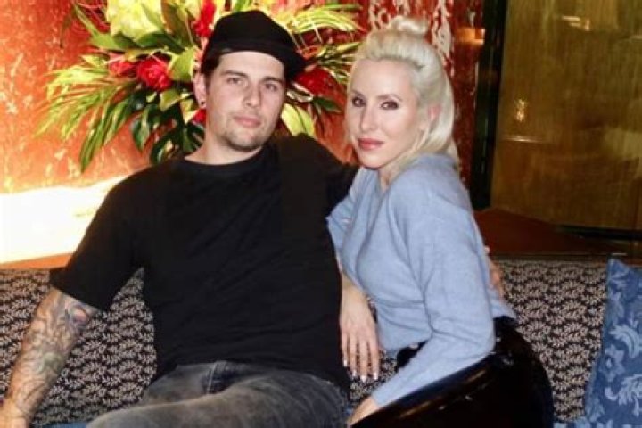 M. Shadows with his wife as seen in December 2018