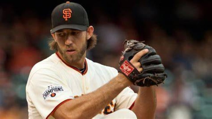 Madison Bumgarner as seen in a picture taken during a game vs SD Padres in September 2013