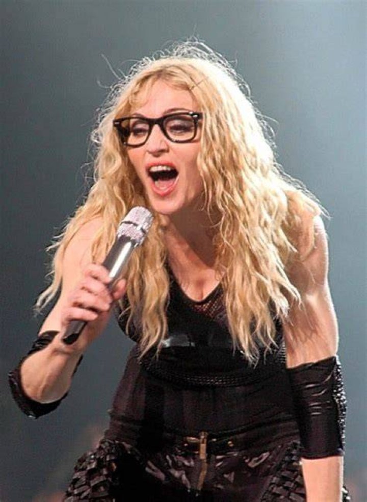 Madonna wearing spectacles