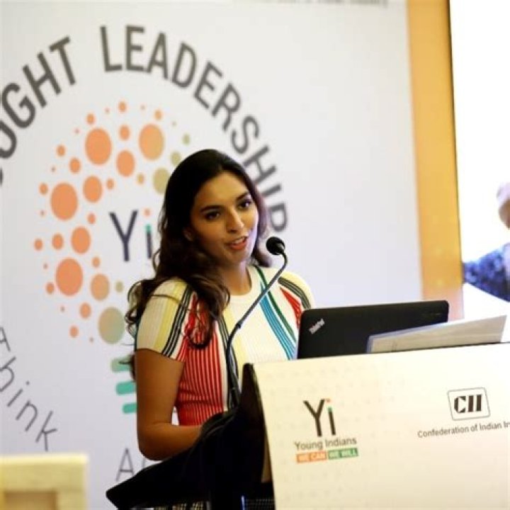 Manasi Kirloskar giving a speech at the CII-Young Indians National Summit in February 2019