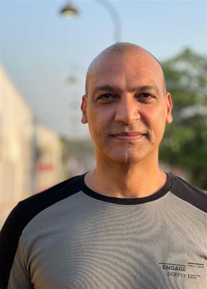 Manish Wadhwa as seen while smiling for the camera in April 2023