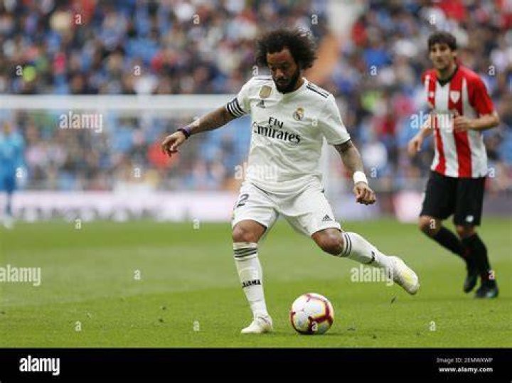 Marcelo Vieira in action during a Copa Del Rey match on October 29, 2014 in Barcelona, Spain