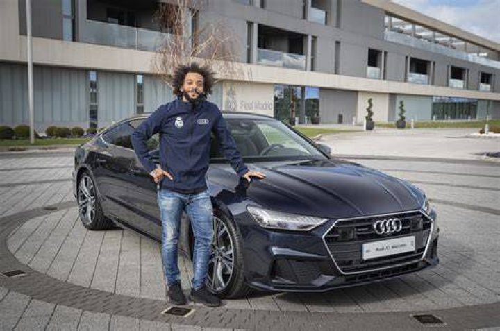 Marcelo Vieira on a car handover of Audi on December 1, 2014 in Madrid, Spain