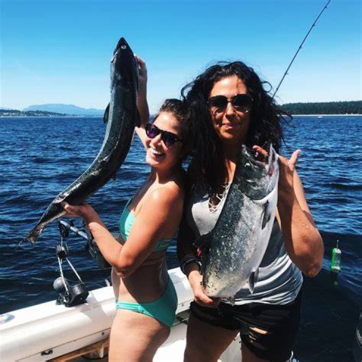 Marie Avgeropoulos pictured while fishing in 2015