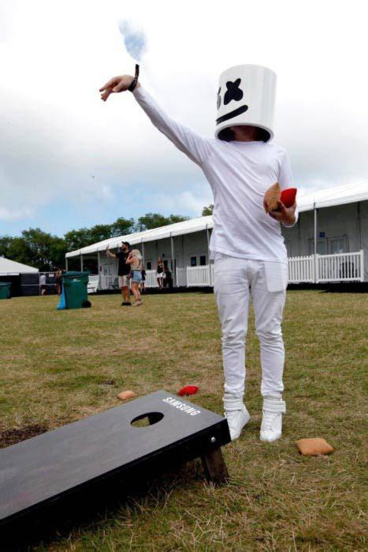 Marshmello at the Samsung Creator's Lab at Lollapalooza Festival in June 2016 in Chicago Marshmello at the Samsung Creator's Lab at Lollapalooza Festival in June 2016 in Chicago