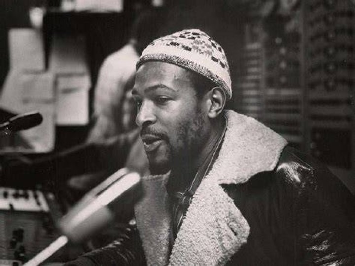 Marvin Gaye during the recording sessions for the album 'Let's Get It On' at the 'Hitsville West' Studio in Los Angeles, California in 1973