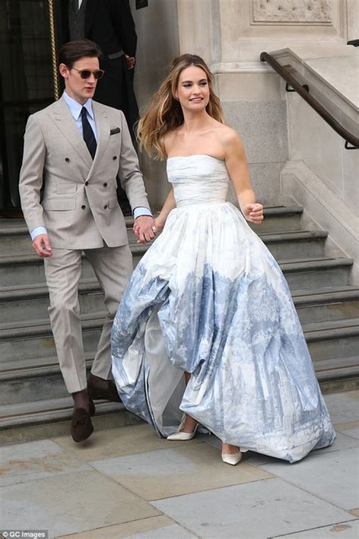 Matt Smith and Lily James at the premiere of film Cinderella in February 2015 in Milan