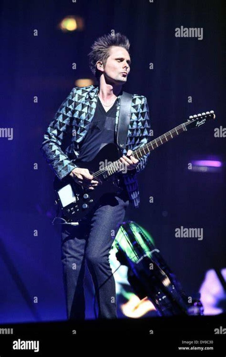 Matthew Bellamy performing live in a concert at Hartwall Arena