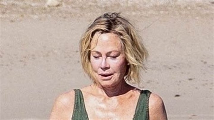 Melanie Griffith at the beach in Cannes in July 2012