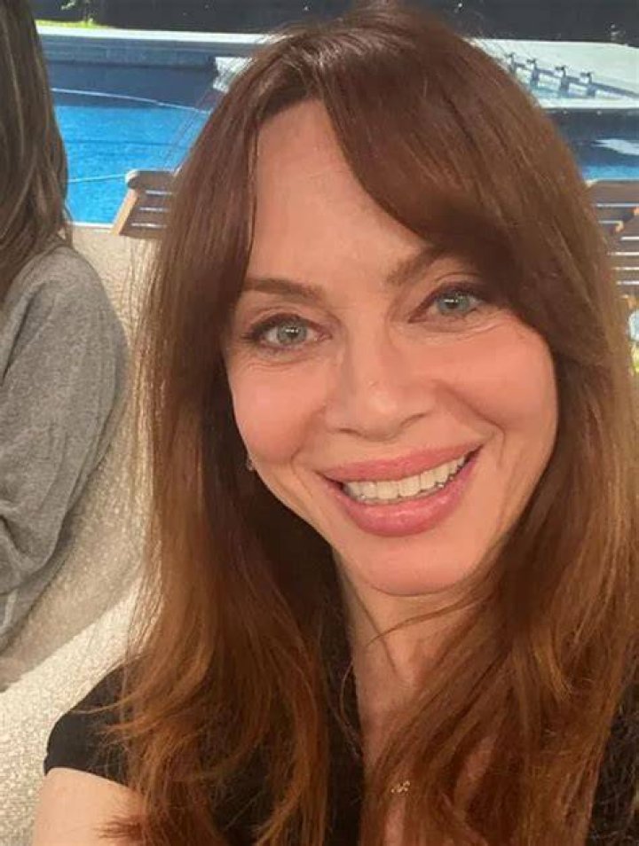 Melinda Clarke with a friend as seen in August 2019