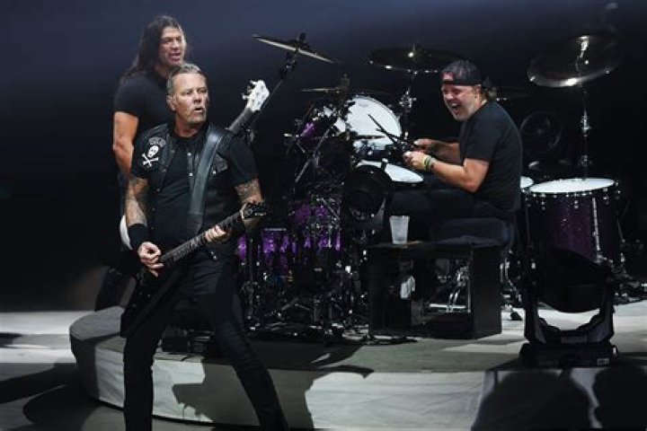 Metallica during a performance in October 2017