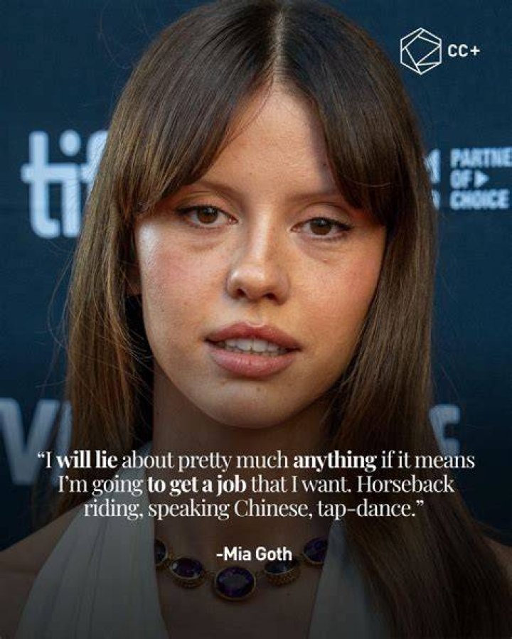 Mia Goth during an interview in February 2017