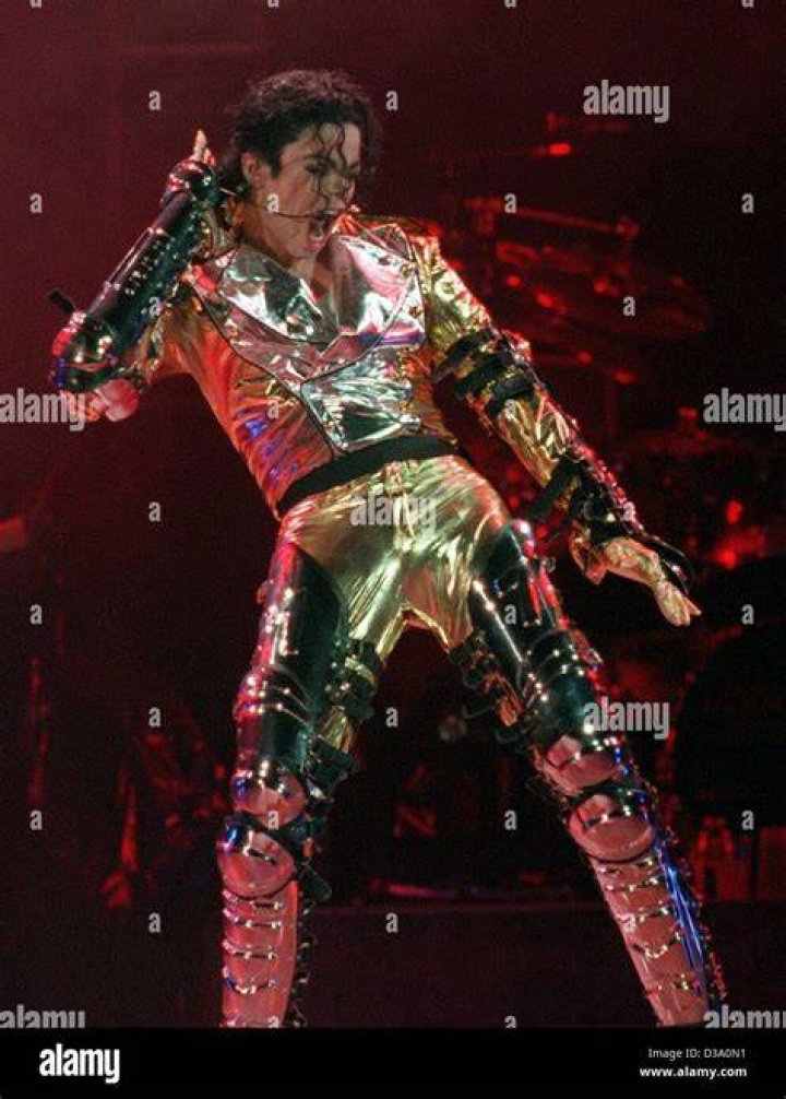Michael Jackson on stage at his concert