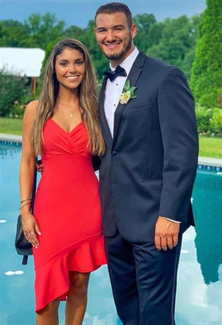 Mitch Trubisky and Hillary Gallagher, as seen in May 2019
