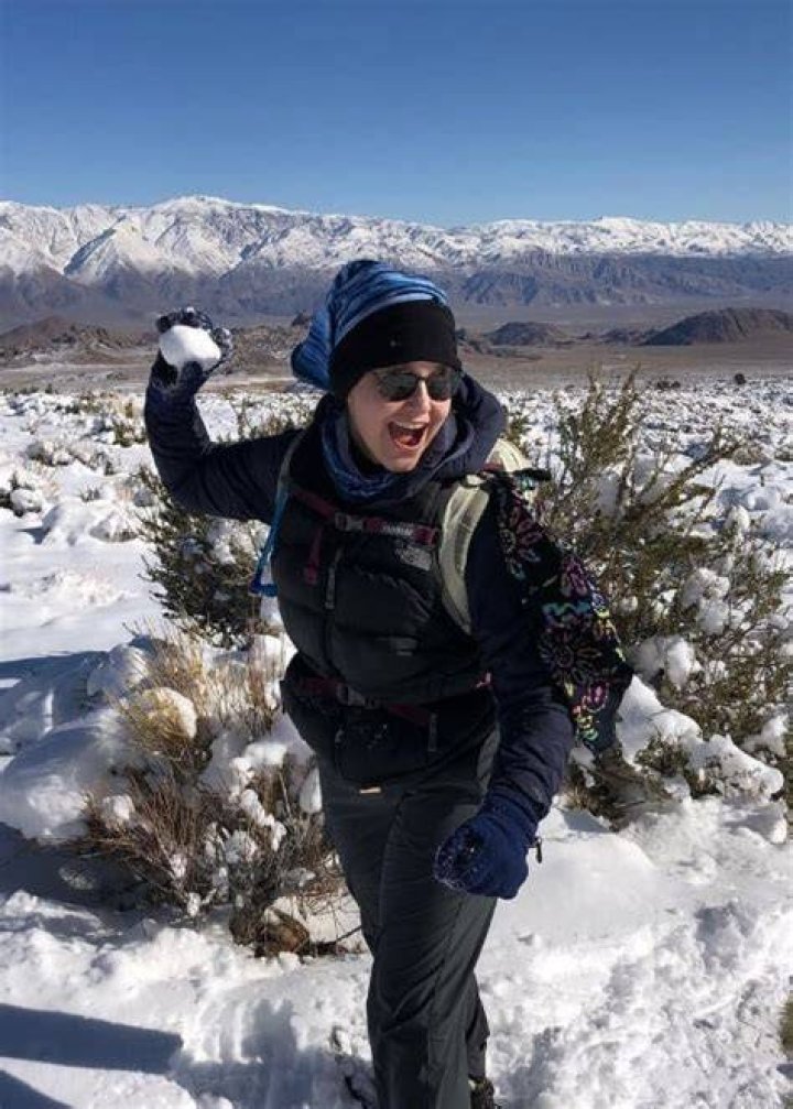 Molly Hagan enjoying her time in snow