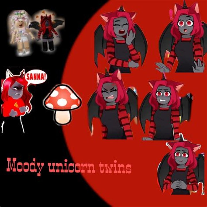 Moody Unicorn Twin in a depiction of her online animated character from her Facebook profile