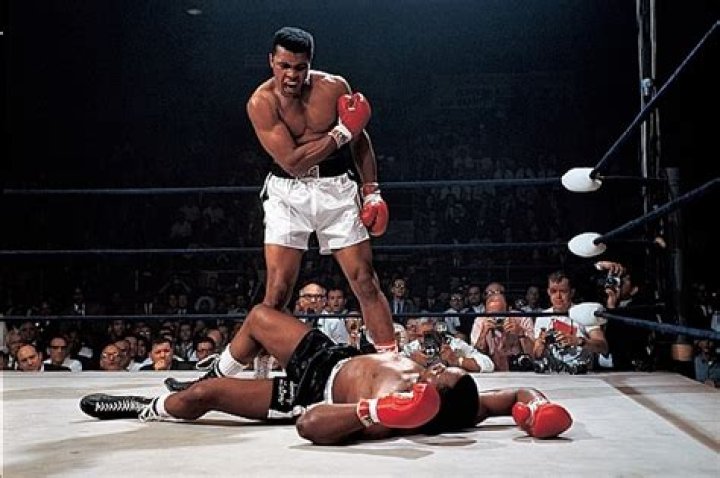 Muhammad Ali during a boxing match against Ernie Terrell in 1967 at Houston Astrodome, Houston, Texas