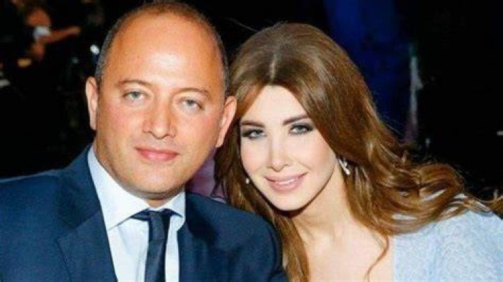 Nancy Ajram and her husband Dr. Fadi El Hachem during a private party