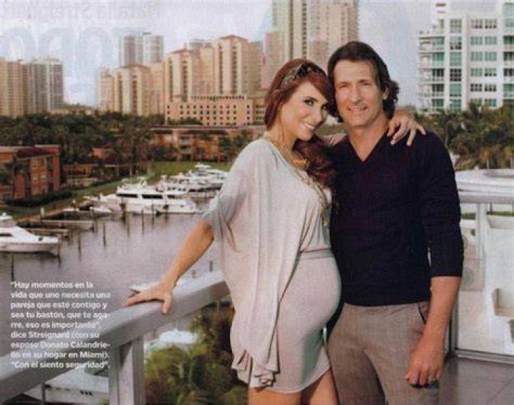 Natalia Streignard with husband Donato Calandriello in Miami in February 2012