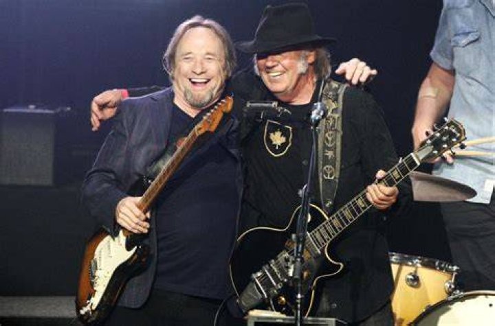 Neil Young (Right) and Stephen Stills performing during a 2006 tour