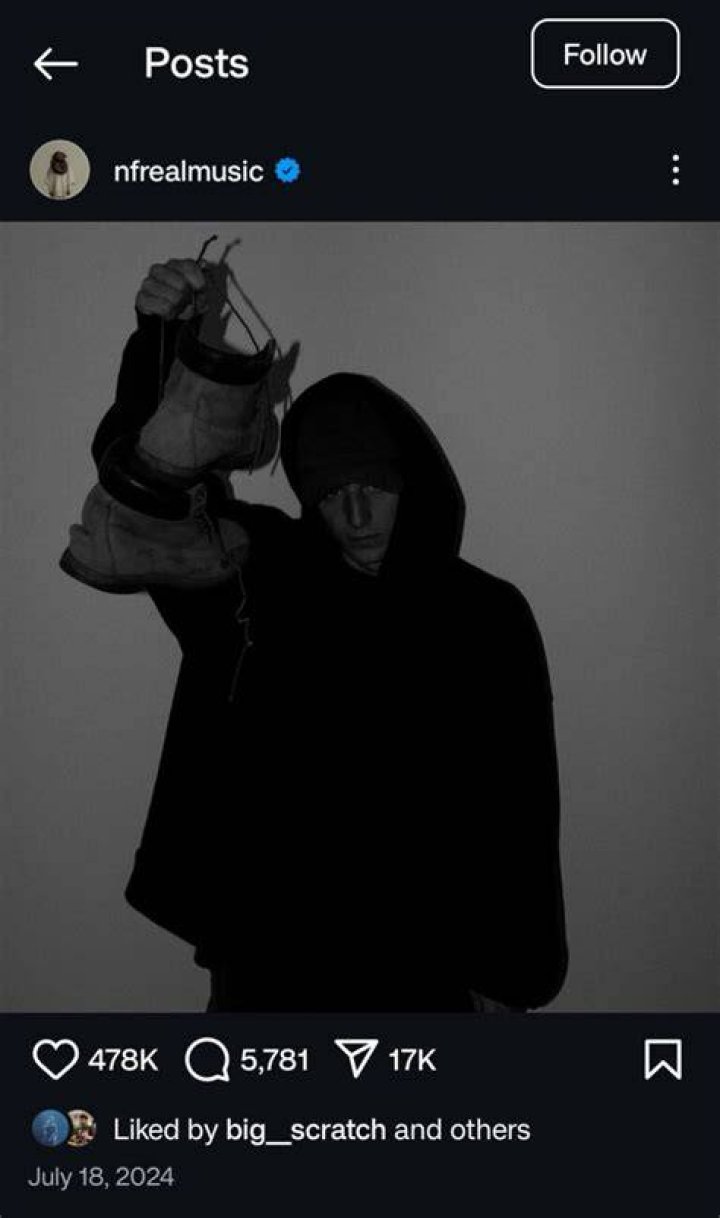 NF in an Instagram post in February 2017