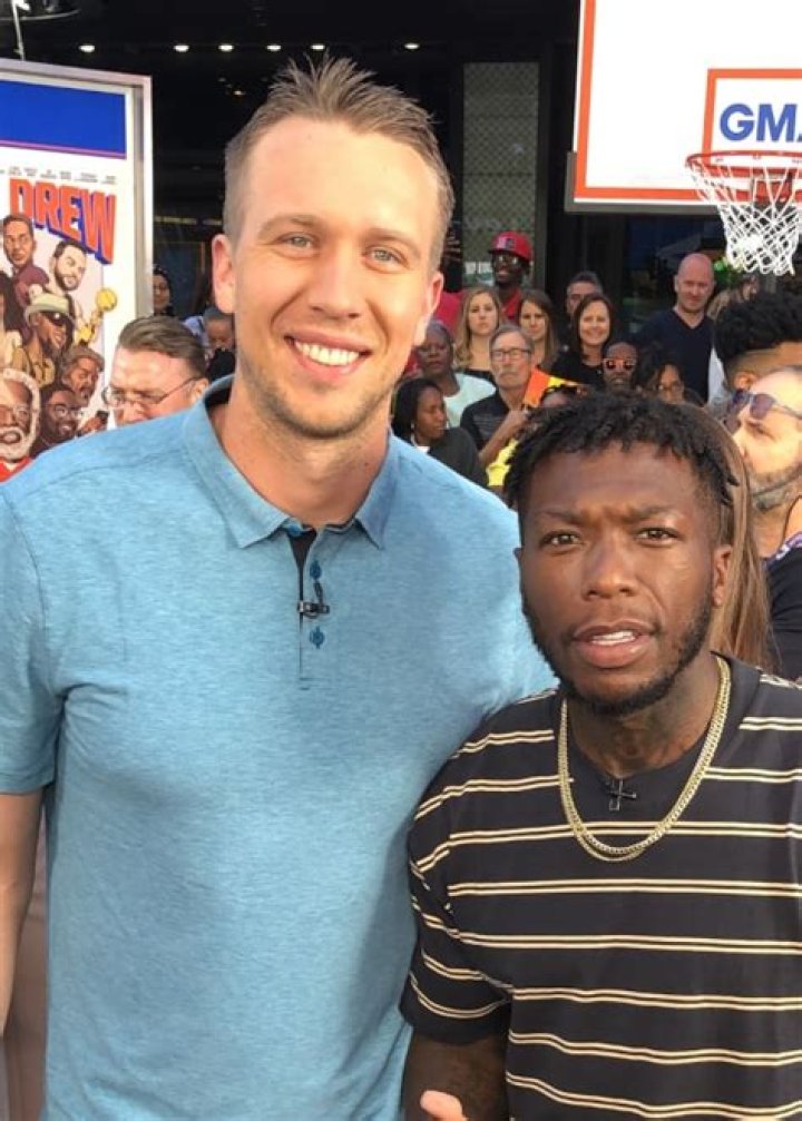 Nick Foles with American basketball player Nate Robinson, as seen in June 2018