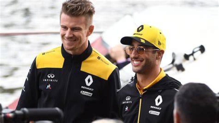 Nico H&uuml;lkenberg and Daniel Ricciardo playing Cricket on the sidelines of the 2019 British Grand Prix at the Silverstone Circuit