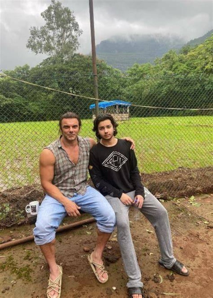 Nirvaan Khan posing for a picture with his father Sohail Khan in July 2020