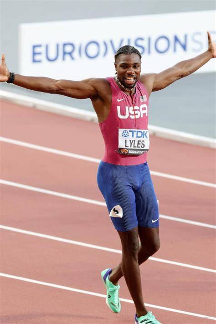 Noah Lyles pictured at the 2022 World Athletics Championships held in Eugene, United States