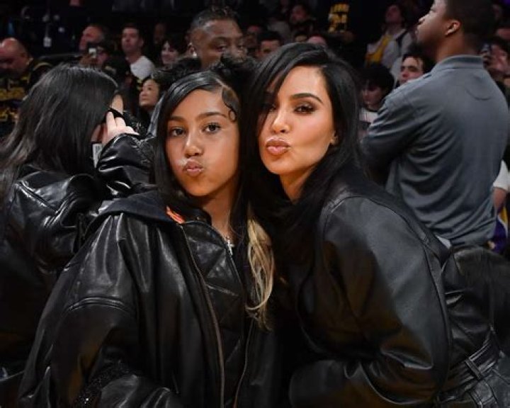 North West with her mother Kim Kardashian in a selfie in May 2018