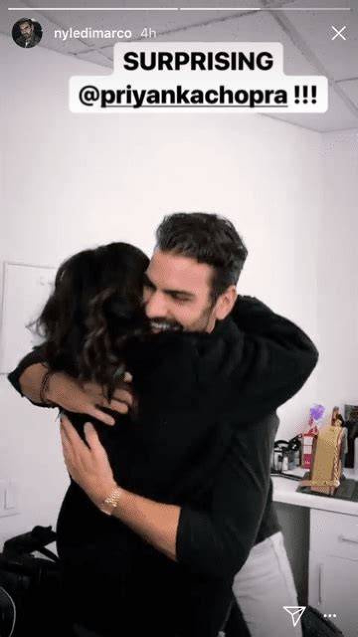 Nyle DiMarco with Priyanka Chopra in New York City, New York in January 2018
