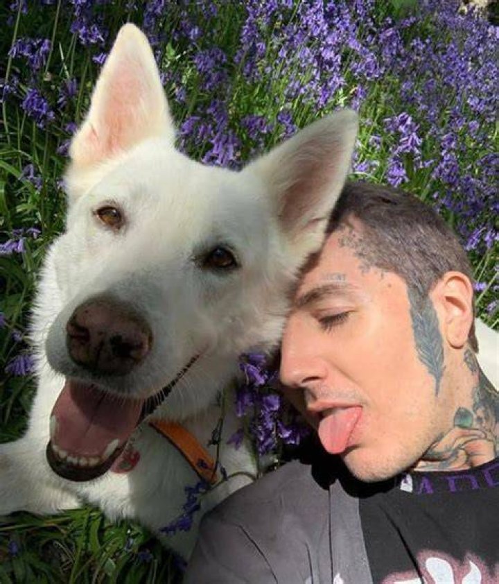 Oliver Sykes with his dog Dylan