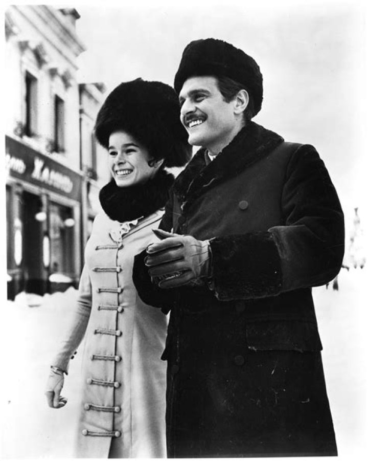 Omar Sharif and Geraldine Chaplin as seen in a publicity photo for 'Doctor Zhivago' (1965)