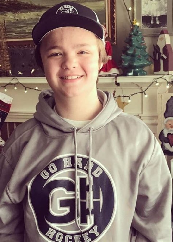 Owen Asztalos as seen while wearing a 'Go Hard Hockey' sweatshirt