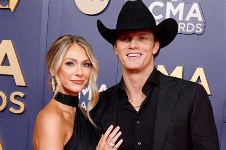 Parker McCollum and Hallie Ray Light McCollum in Las Vegas, Nevada in March 2022