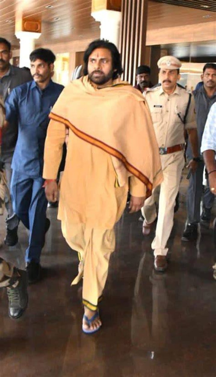 Pawan Kalyan as seen in a picture taken during an interaction with the Durgi Mandal residents of Dharamavaram in January 2020