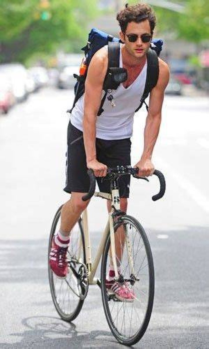 Penn Badgley cycling
