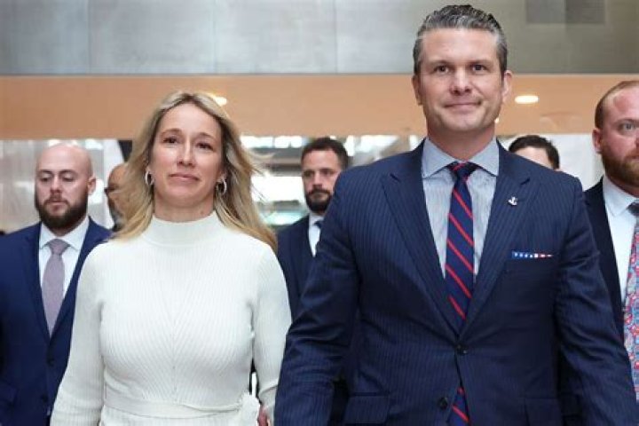 Pete Hegseth and Jennifer Rauchet, as seen in January 2020