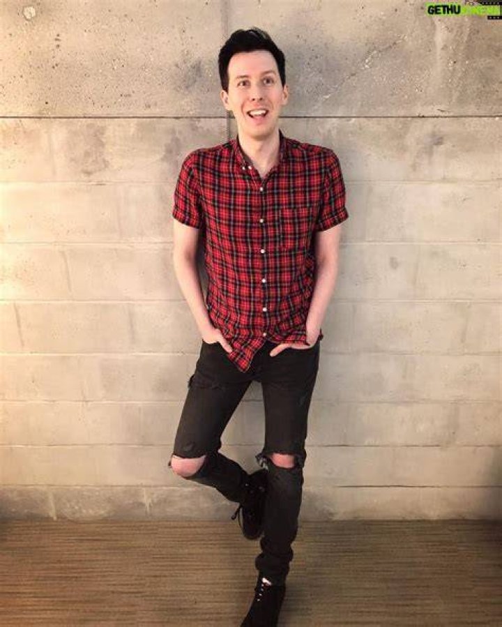 Phil Lester poses for a modeling photoshoot for promotion of his merchandise