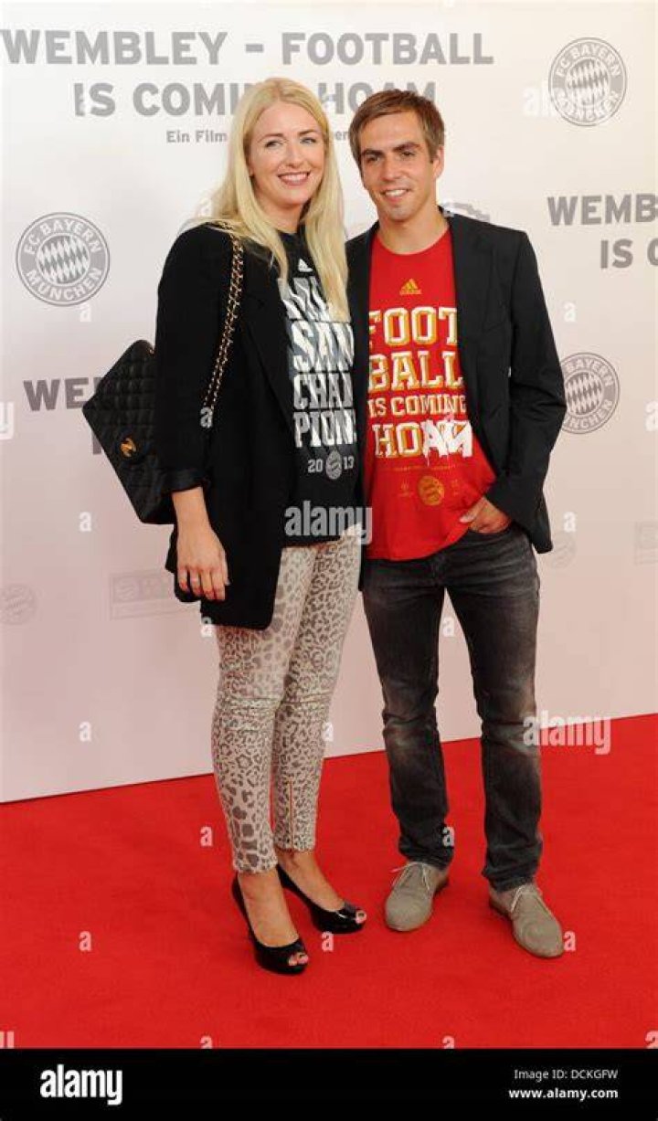 Philipp Lahm and Claudia on their wedding day in Aying, Germany