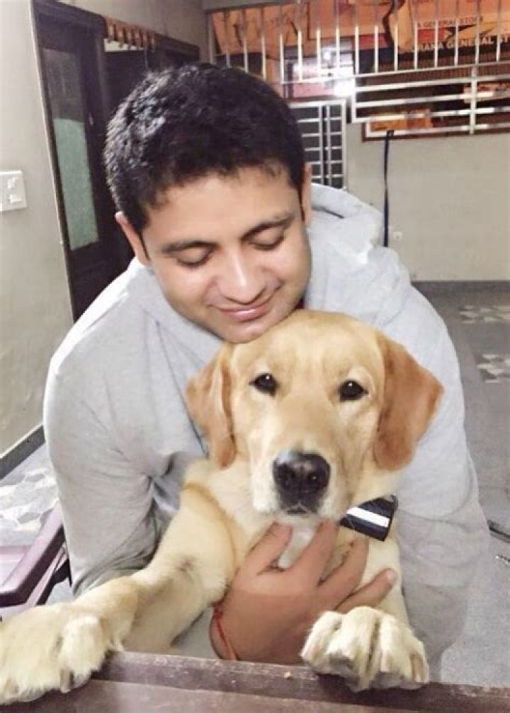Piyush Chawla with his dog as seen in November 2018