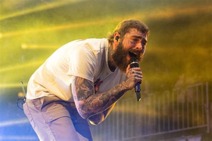 Post Malone performing at the Coachella Republic Records Jaegermeister Party in April 2016