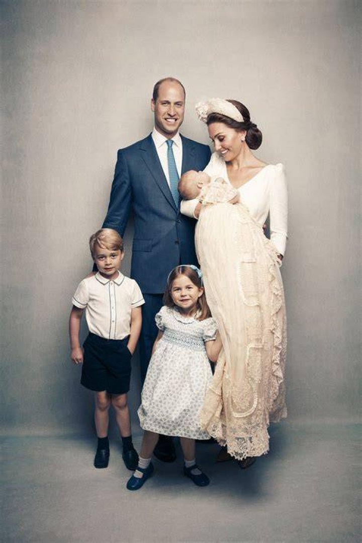 Prince Louis of Cambridge (left) as seen together with his family in December 2020