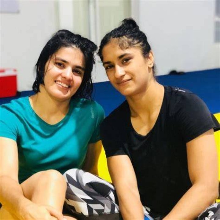 Priyanka Phogat and her sister Vinesh Phogat as seen in a picture that was taken in March 2017